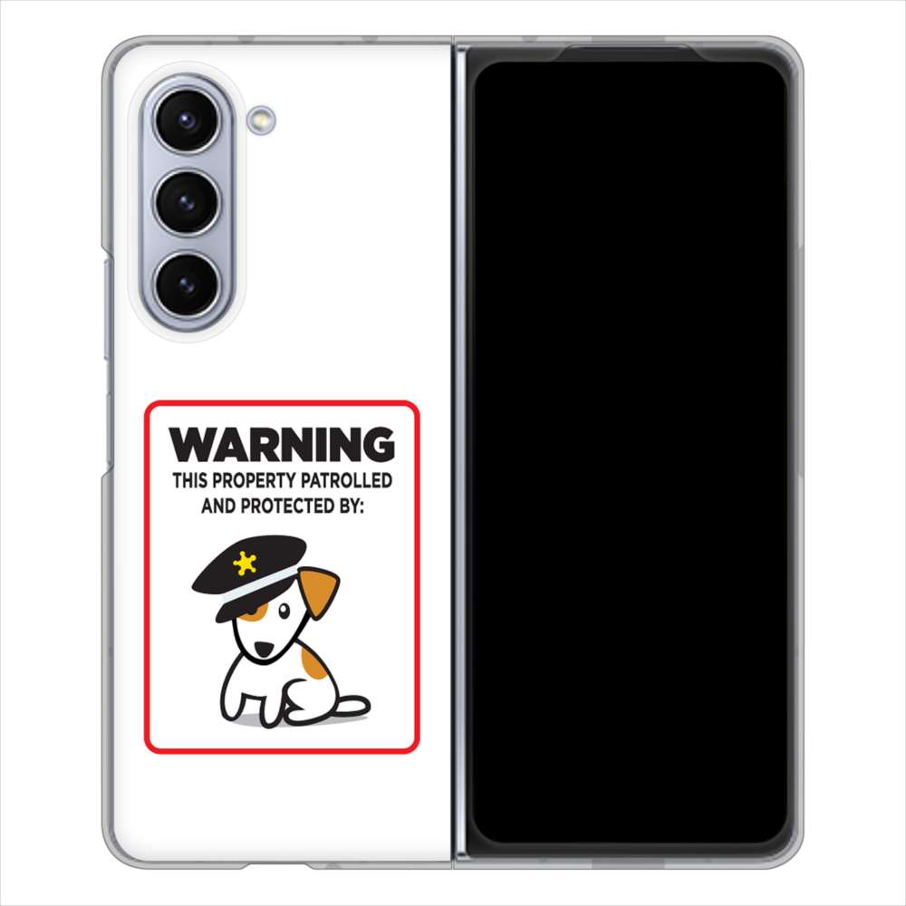 Galaxy Z Fold5 SCG22 au 高画質仕上げ 背面印刷 ハードケース 【374 猛犬注意】