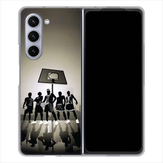 Galaxy Z Fold5 SCG22 au 高画質仕上げ 背面印刷 ハードケース 【389 クールバスケ】