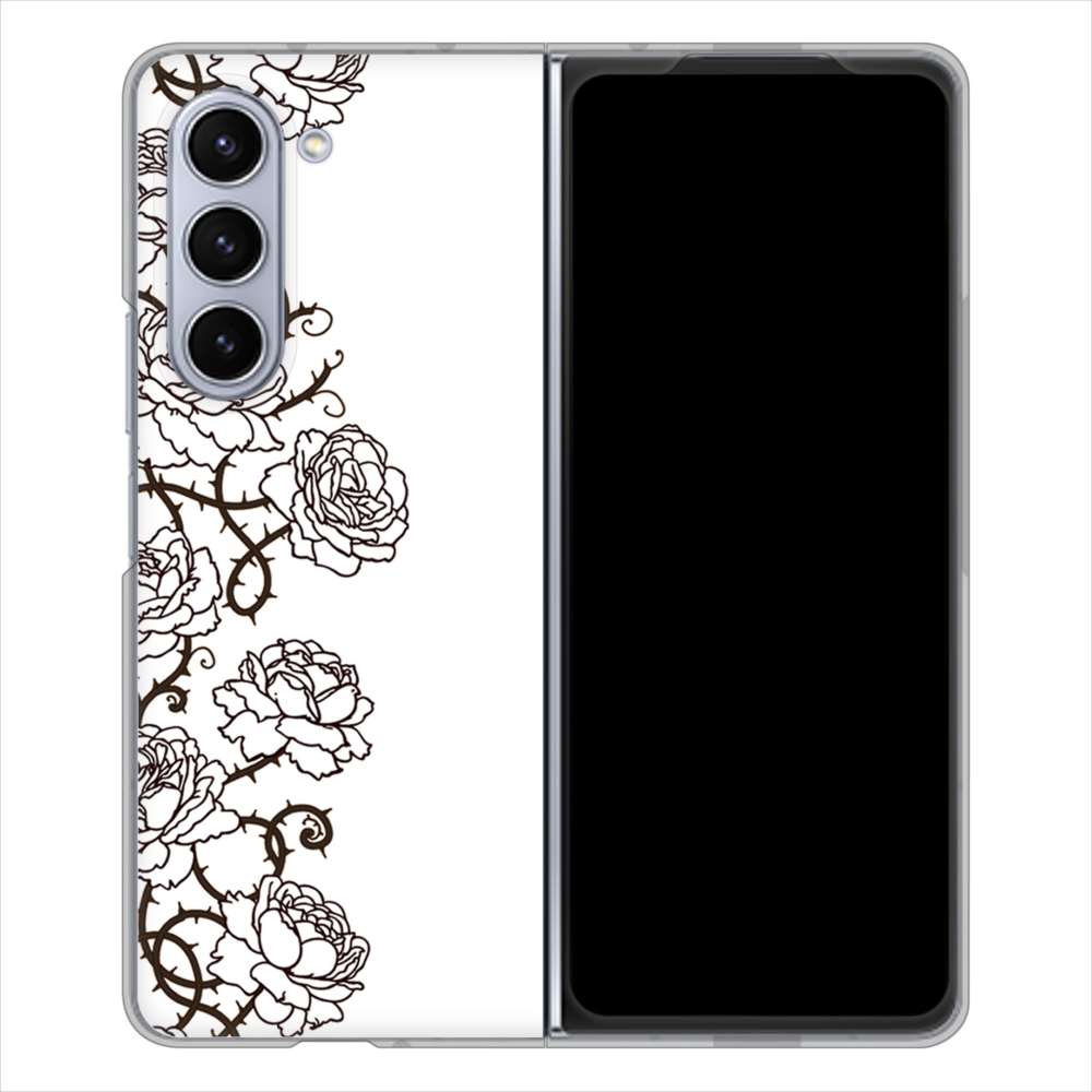 Galaxy Z Fold5 SCG22 au 高画質仕上げ 背面印刷 ハードケース 【467 イバラ】