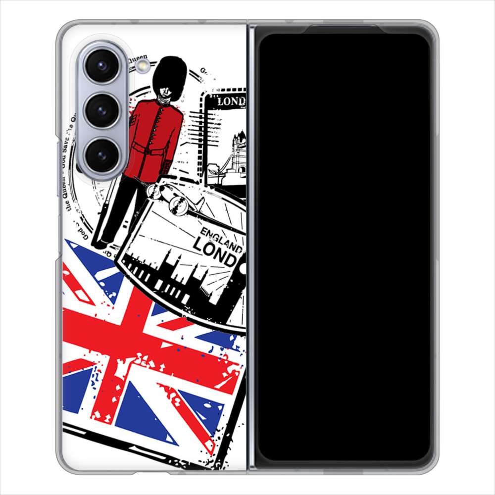 Galaxy Z Fold5 SCG22 au 高画質仕上げ 背面印刷 ハードケースイギリスの風景