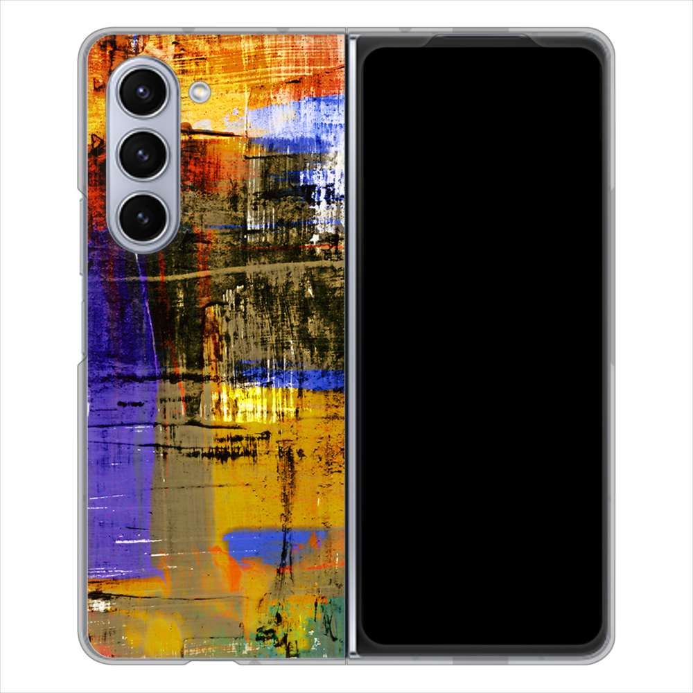 Galaxy Z Fold5 SCG22 au 高画質仕上げ 背面印刷 ハードケース 【609 クラッシュアートBL】