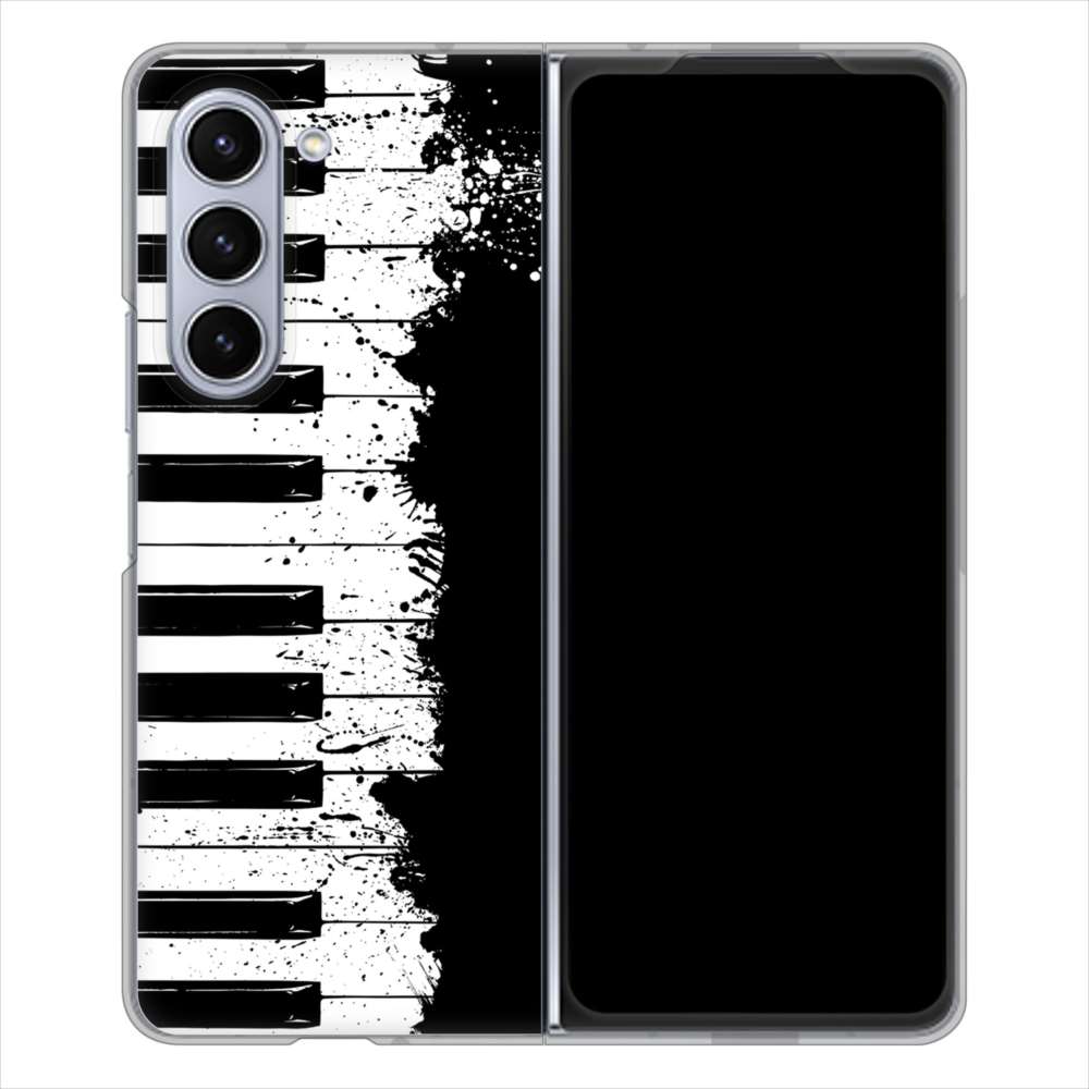 Galaxy Z Fold5 SCG22 au 高画質仕上げ 背面印刷 ハードケースピアノ