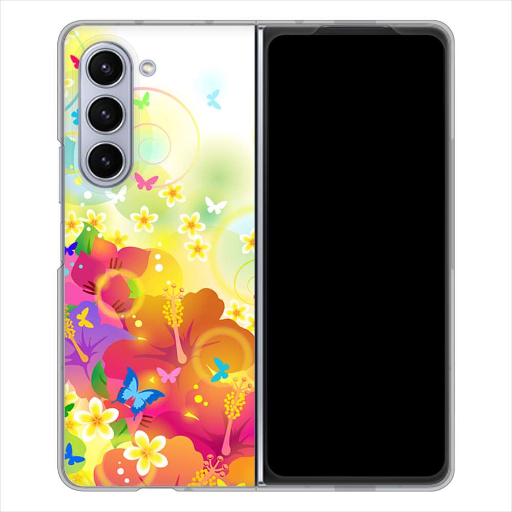 Galaxy Z Fold5 SCG22 au 高画質仕上げ 背面印刷 ハードケースバタフライ
