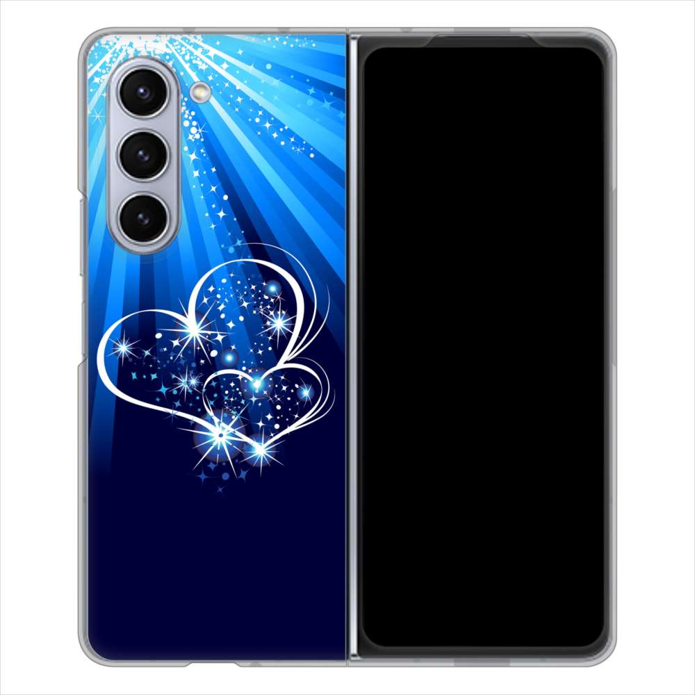 Galaxy Z Fold5 SCG22 au 高画質仕上げ 背面印刷 ハードケースきらめきハート