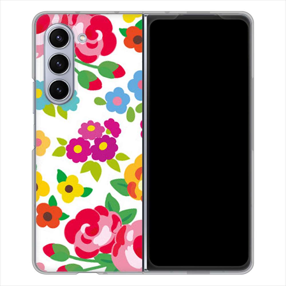 Galaxy Z Fold5 SCG22 au 高画質仕上げ 背面印刷 ハードケース 【776 5月のフラワーガーデン】