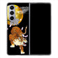 Galaxy Z Fold5 SCG22 au 高画質仕上げ 背面印刷 ハードケース月とタイガー