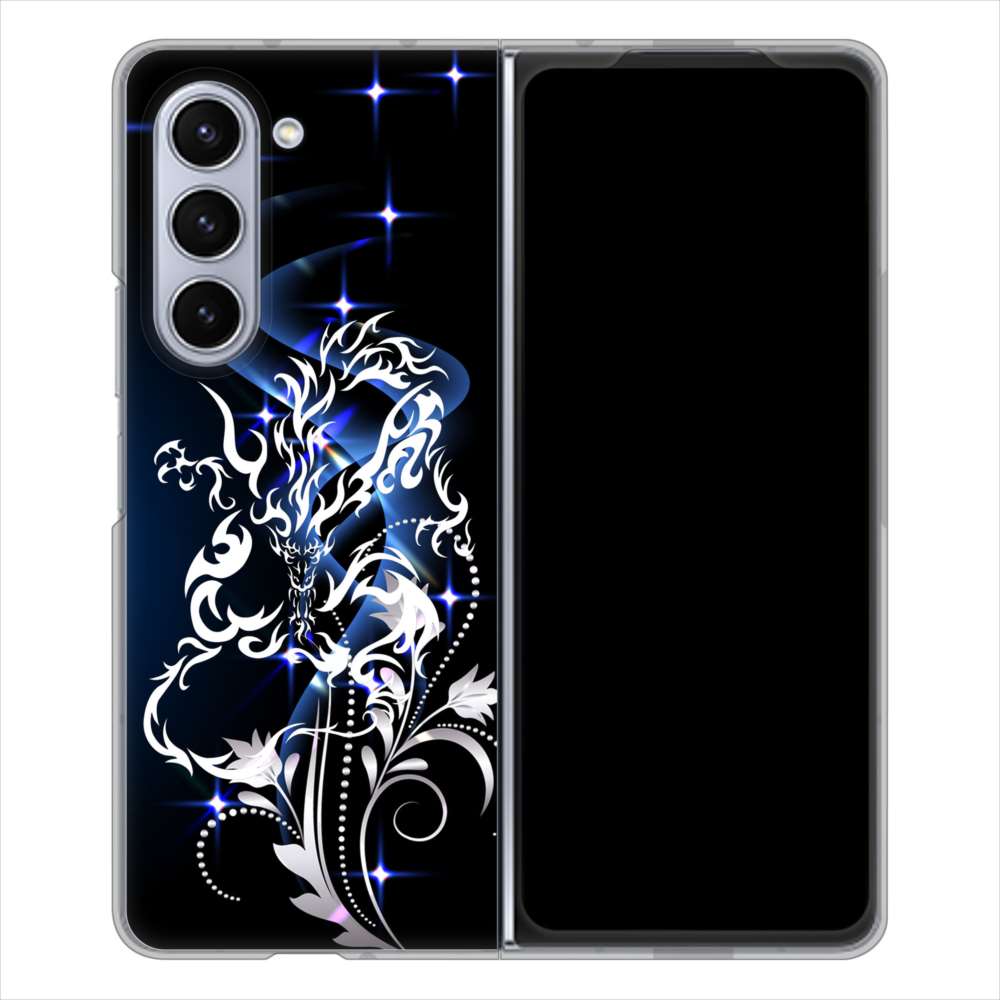 Galaxy Z Fold5 SCG22 au 高画質仕上げ 背面印刷 ハードケースドラゴン