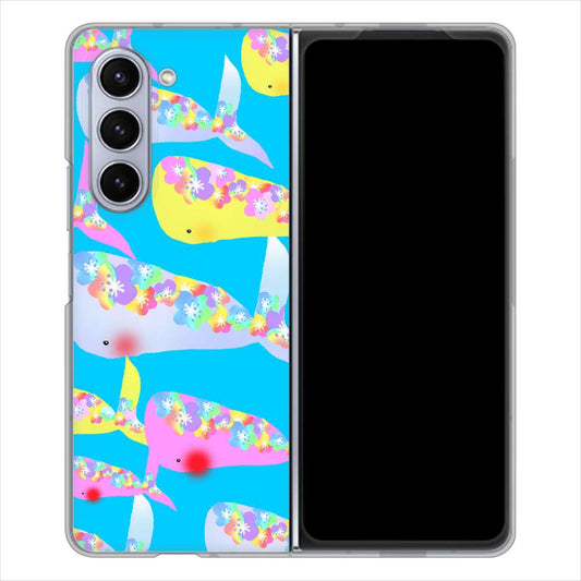 Galaxy Z Fold5 SCG22 au 高画質仕上げ 背面印刷 ハードケース 【1045 くじらの仲間】