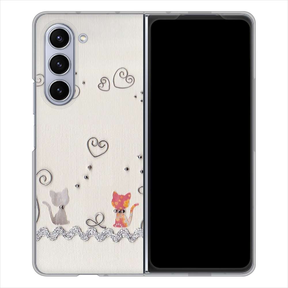 Galaxy Z Fold5 SCG22 au 高画質仕上げ 背面印刷 ハードケースクラフト写真ネコ