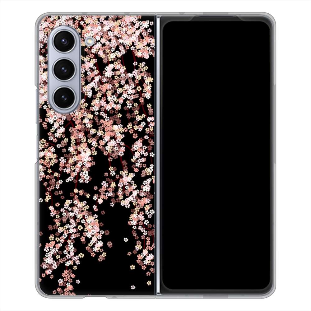 Galaxy Z Fold5 SCG22 au 高画質仕上げ 背面印刷 ハードケース 【1244 しだれ桜】