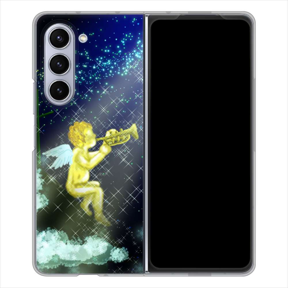 Galaxy Z Fold5 SCG22 au 高画質仕上げ 背面印刷 ハードケース 【1248 天使の演奏】