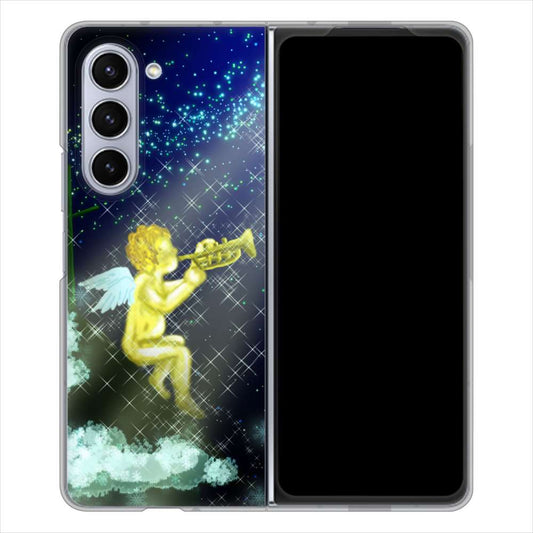 Galaxy Z Fold5 SCG22 au 高画質仕上げ 背面印刷 ハードケース 【1248 天使の演奏】