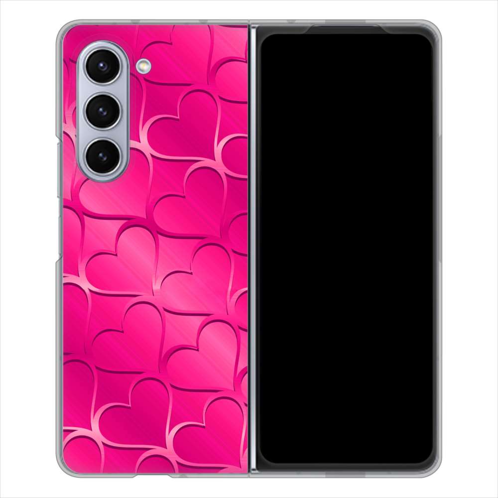 Galaxy Z Fold5 SCG22 au 高画質仕上げ 背面印刷 ハードケースかくれハート