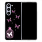 Galaxy Z Fold5 SCG22 au 高画質仕上げ 背面印刷 ハードケースむかいあぐる 蝶の王冠鳥かご