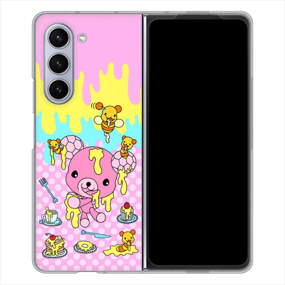 Galaxy Z Fold5 SCG22 au 高画質仕上げ 背面印刷 ハードケースむかいあぐる ハニベア