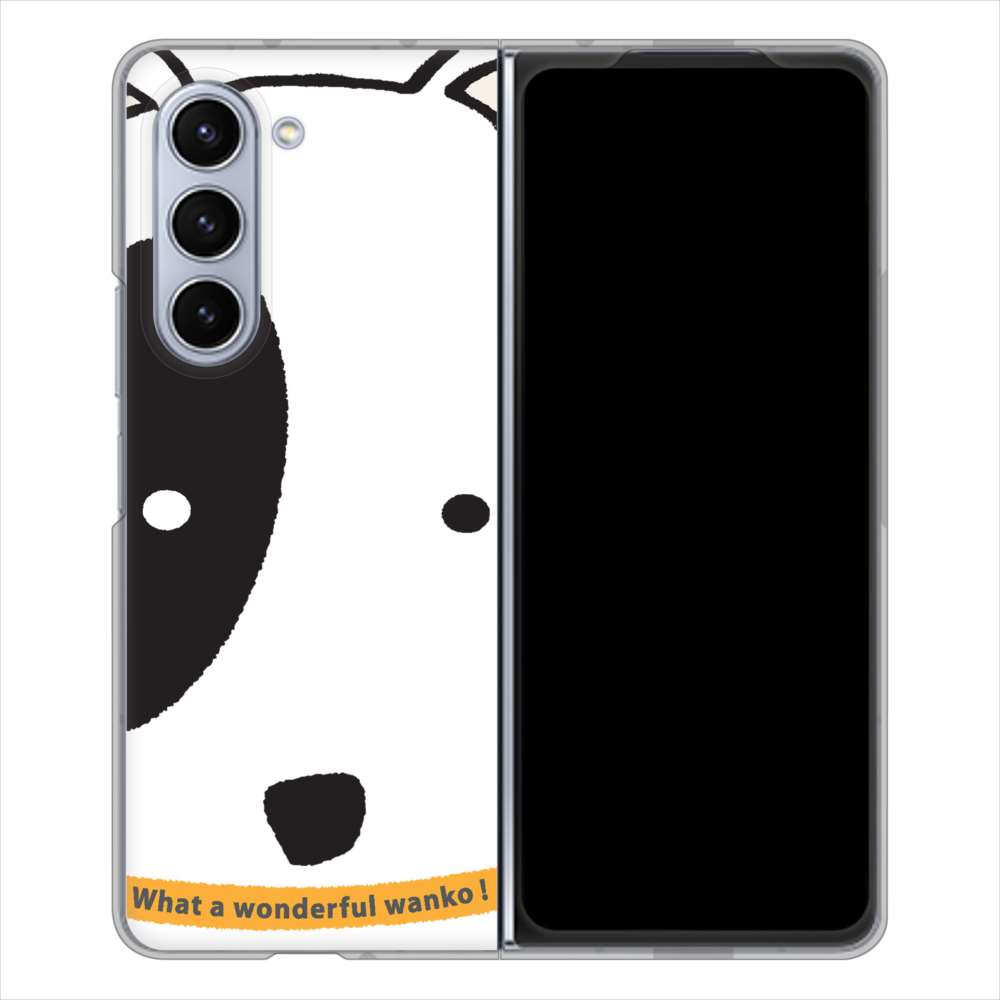 Galaxy Z Fold5 SCG22 au 高画質仕上げ 背面印刷 ハードケース 【IA800 わんこ】