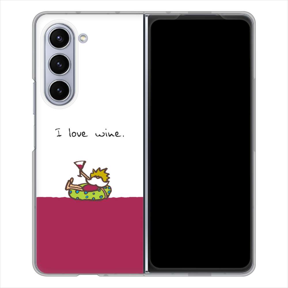 Galaxy Z Fold5 SCG22 au 高画質仕上げ 背面印刷 ハードケース 【IA811 ワインの神様】