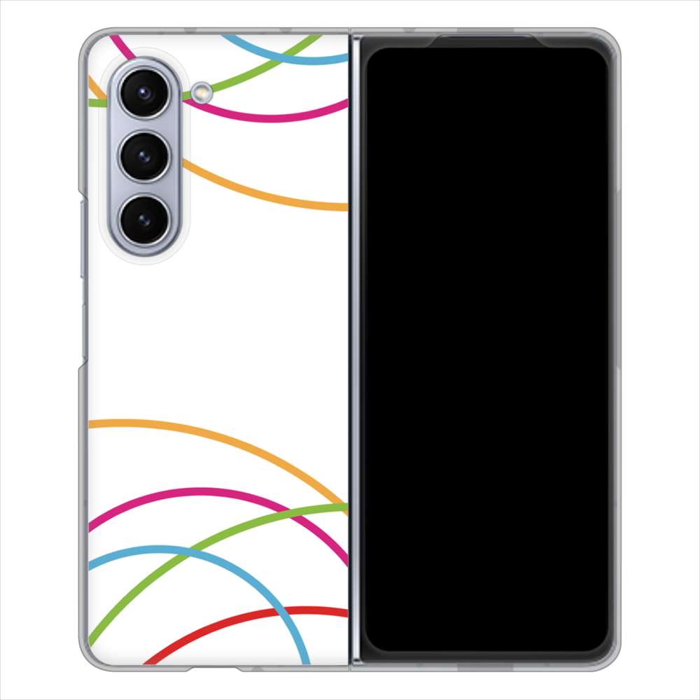 Galaxy Z Fold5 SCG22 au 高画質仕上げ 背面印刷 ハードケース 【IB912 重なり合う曲線】