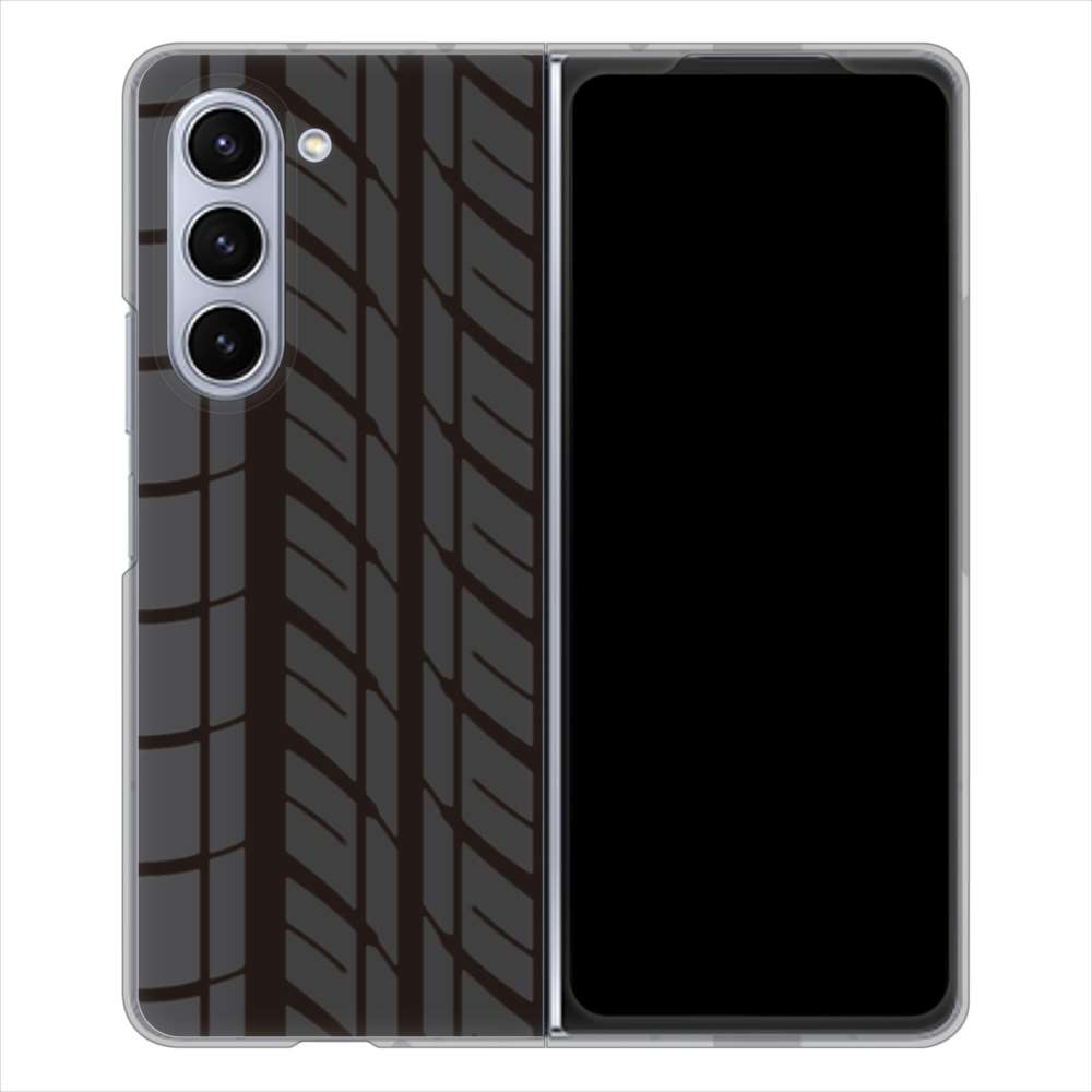 Galaxy Z Fold5 SCG22 au 高画質仕上げ 背面印刷 ハードケース 【IB931 タイヤ】