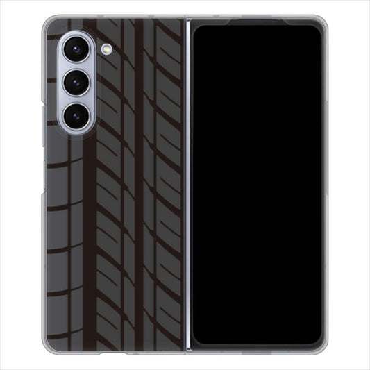 Galaxy Z Fold5 SCG22 au 高画質仕上げ 背面印刷 ハードケース 【IB931 タイヤ】