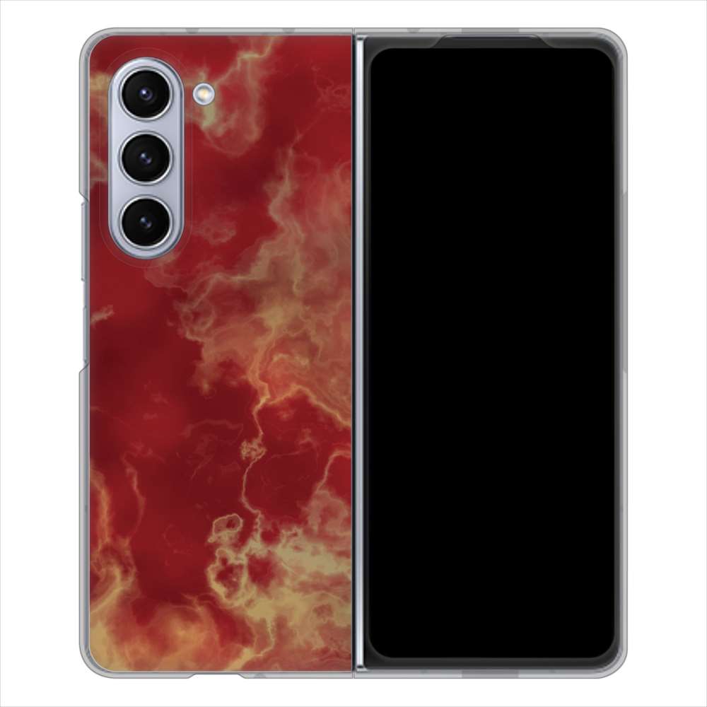 Galaxy Z Fold5 SCG22 au 高画質仕上げ 背面印刷 ハードケース大理石BK
