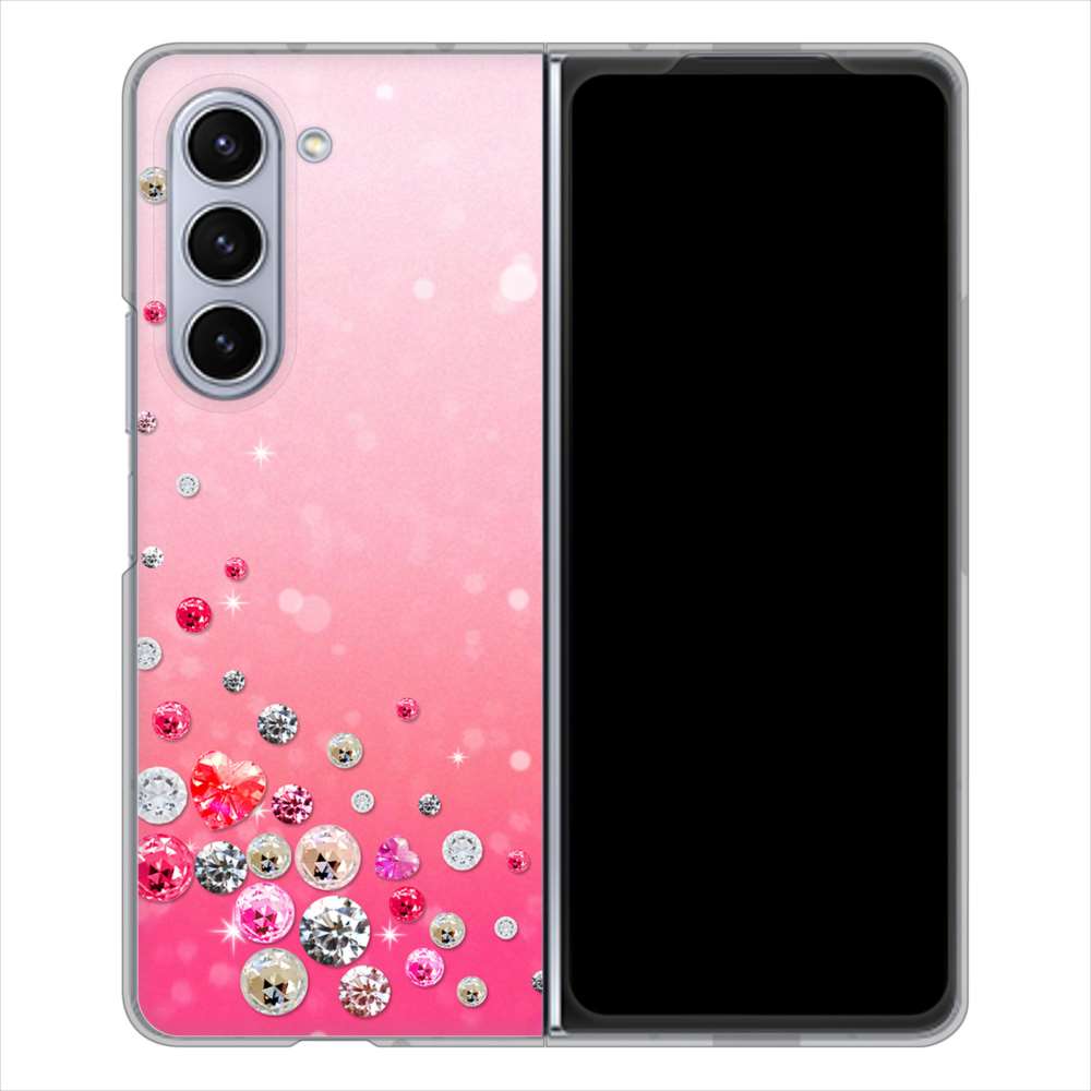 Galaxy Z Fold5 SCG22 au 高画質仕上げ 背面印刷 ハードケーススワロデコ風プリント