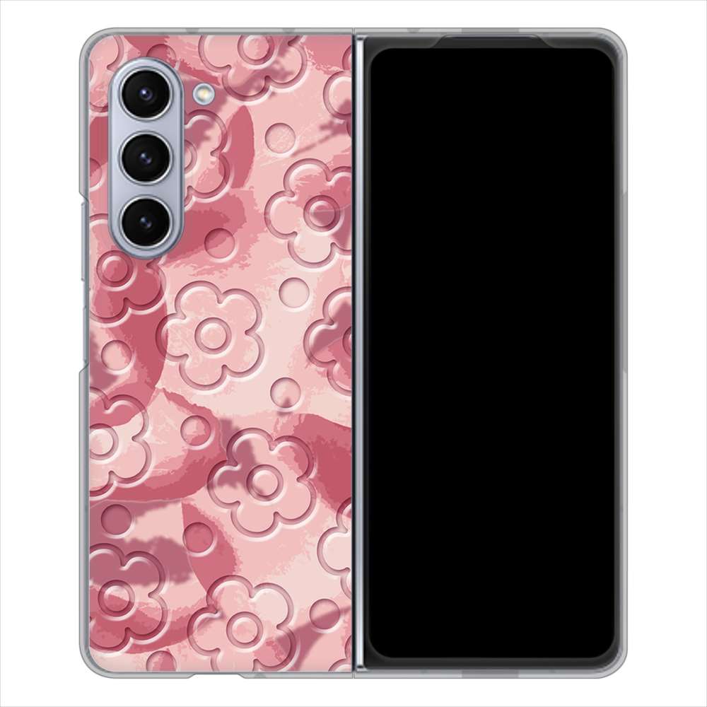 Galaxy Z Fold5 SCG22 au 高画質仕上げ 背面印刷 ハードケースフラワーヴェルニ