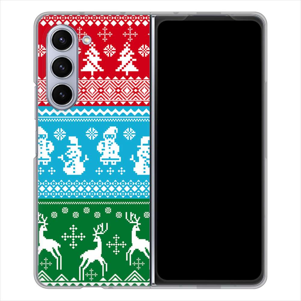 Galaxy Z Fold5 SCG22 au 高画質仕上げ 背面印刷 ハードケースクリスマス