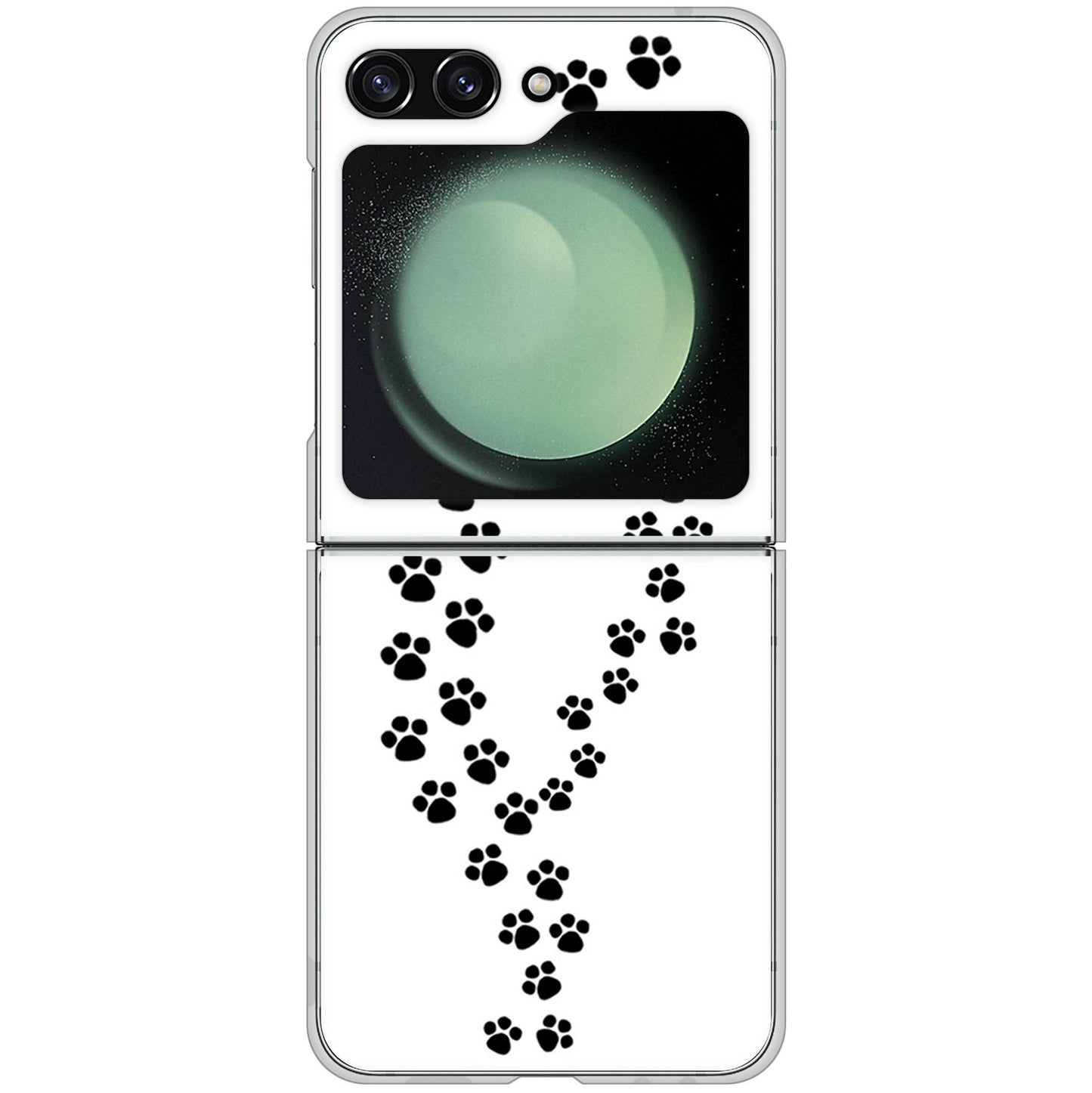 Galaxy Z Flip5 SCG23 au 高画質仕上げ 背面印刷 ハードケース 【066 あしあと】