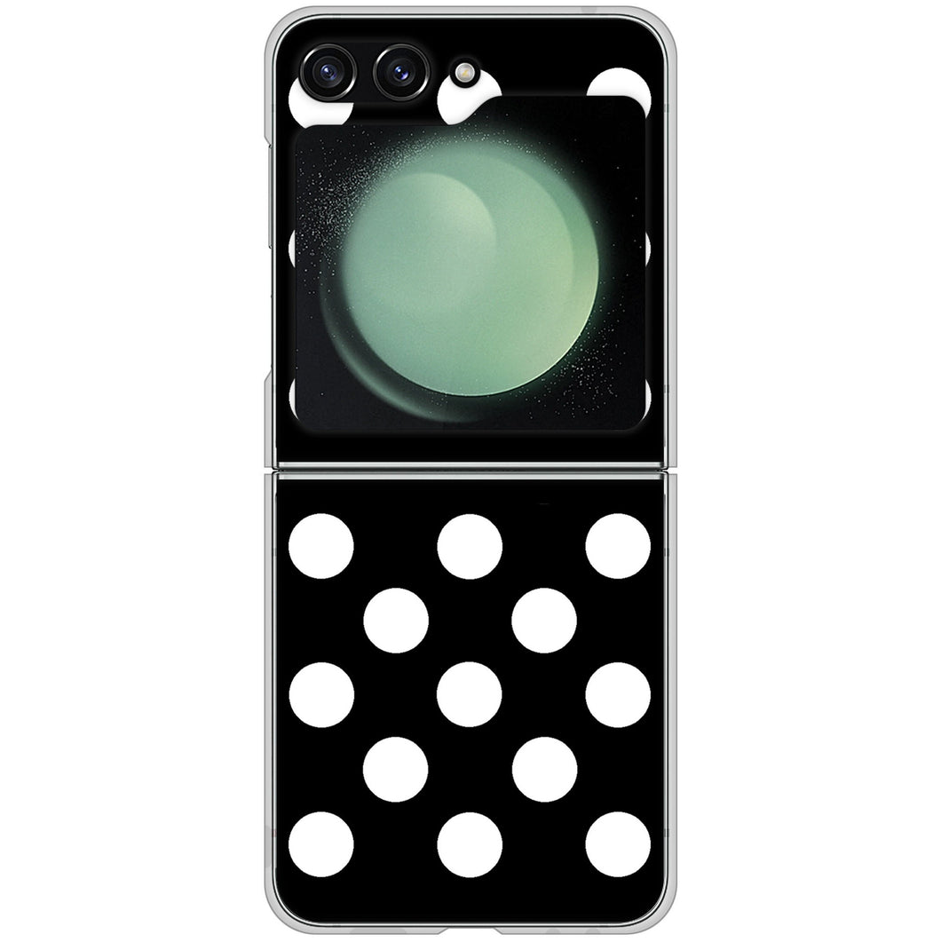 Galaxy Z Flip5 SCG23 au 高画質仕上げ 背面印刷 ハードケースシンプル柄(水玉)