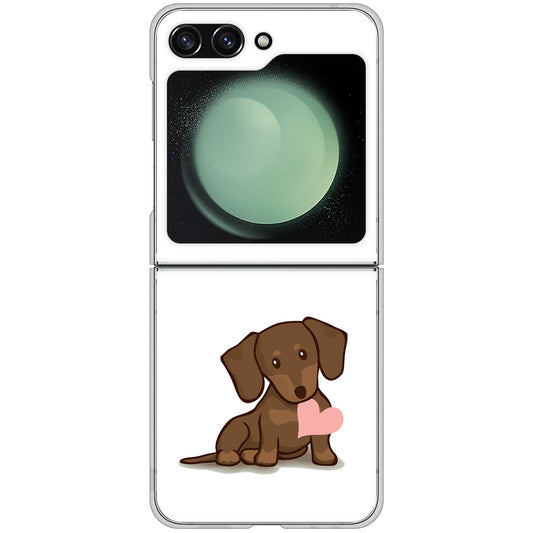 Galaxy Z Flip5 SCG23 au 高画質仕上げ 背面印刷 ハードケース 【394 I love ダックス】