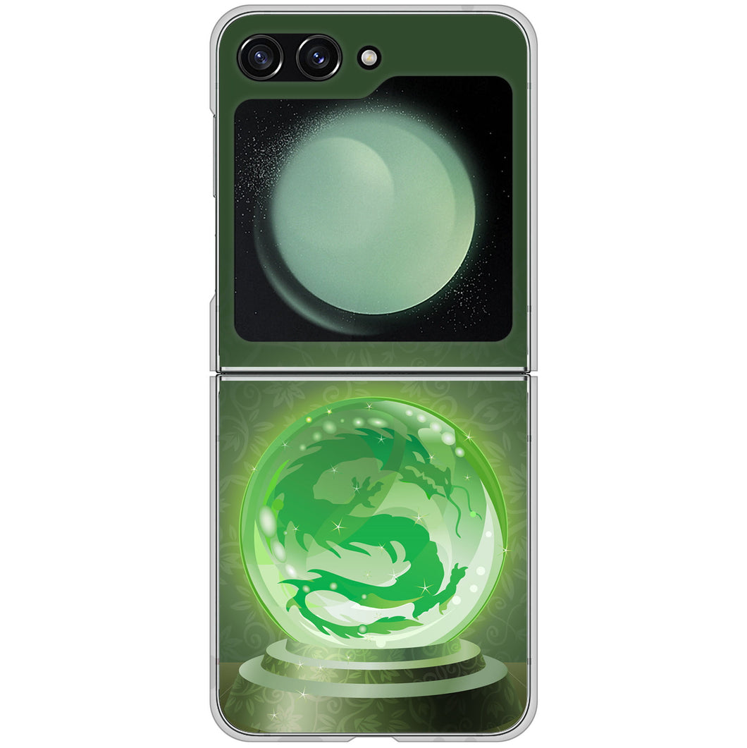 Galaxy Z Flip5 SCG23 au 高画質仕上げ 背面印刷 ハードケース 【439 水晶に浮かぶ龍】