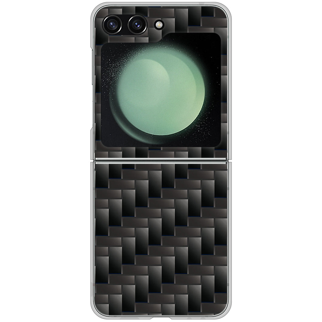 Galaxy Z Flip5 SCG23 au 高画質仕上げ 背面印刷 ハードケース 【461 カーボン】
