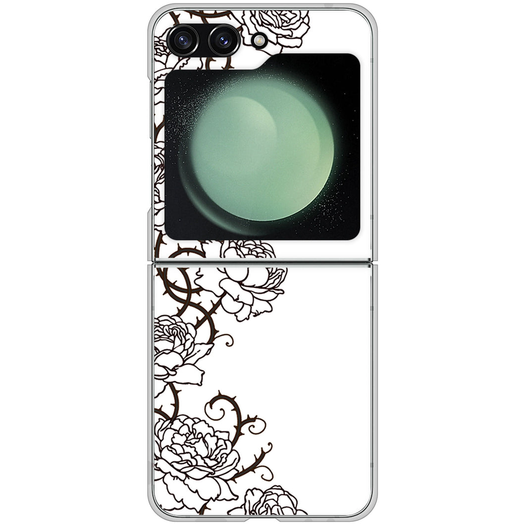 Galaxy Z Flip5 SCG23 au 高画質仕上げ 背面印刷 ハードケース 【467 イバラ】