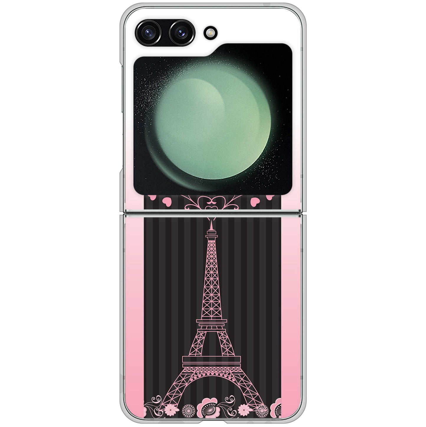 Galaxy Z Flip5 SCG23 au 高画質仕上げ 背面印刷 ハードケースLOVE フランス