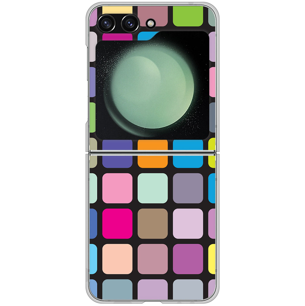 Galaxy Z Flip5 SCG23 au 高画質仕上げ 背面印刷 ハードケース 【509 カラースクエア】