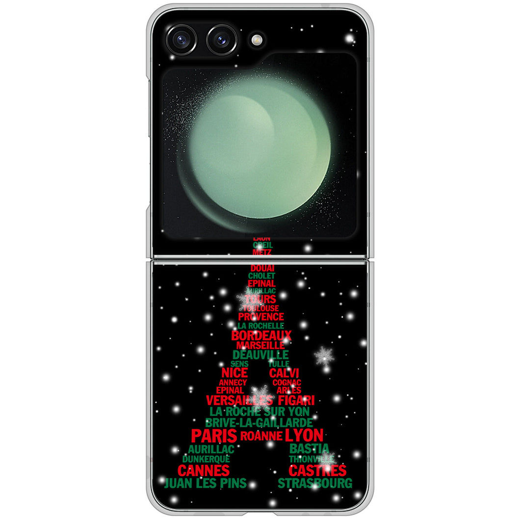 Galaxy Z Flip5 SCG23 au 高画質仕上げ 背面印刷 ハードケースエッフェル塔