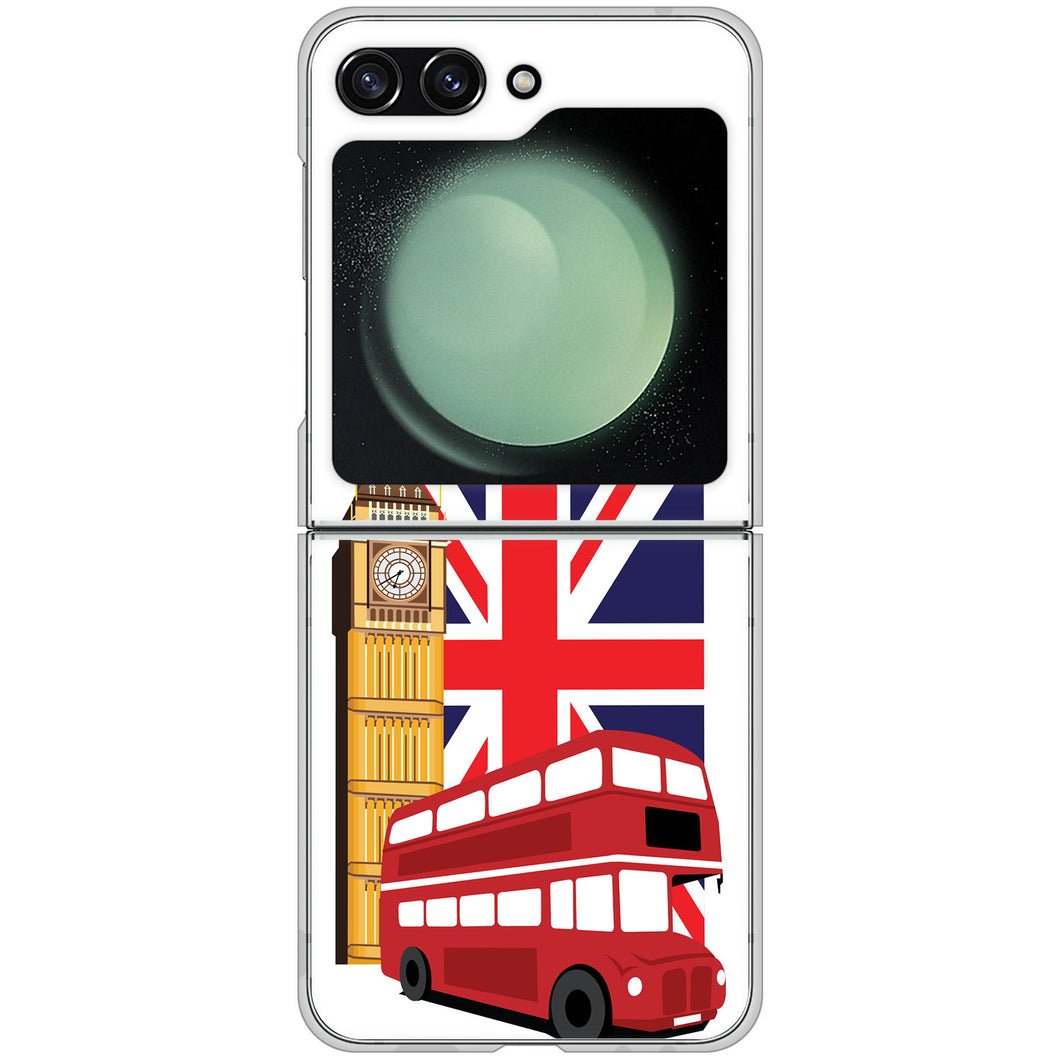Galaxy Z Flip5 SCG23 au 高画質仕上げ 背面印刷 ハードケースイギリスの風景