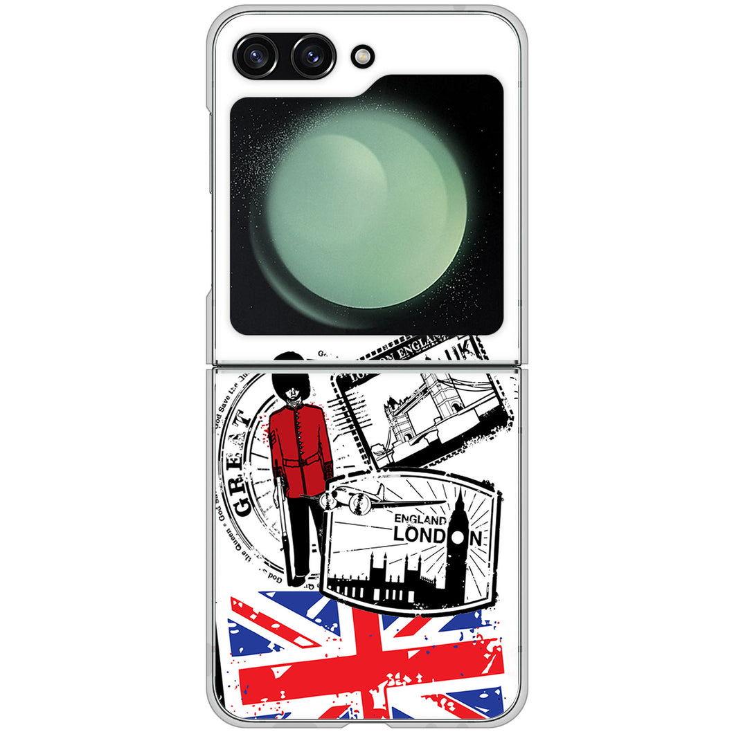 Galaxy Z Flip5 SCG23 au 高画質仕上げ 背面印刷 ハードケースイギリスの風景