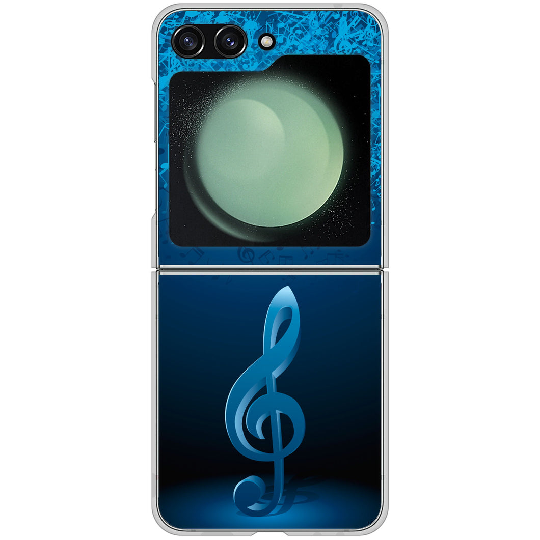 Galaxy Z Flip5 SCG23 au 高画質仕上げ 背面印刷 ハードケース音符