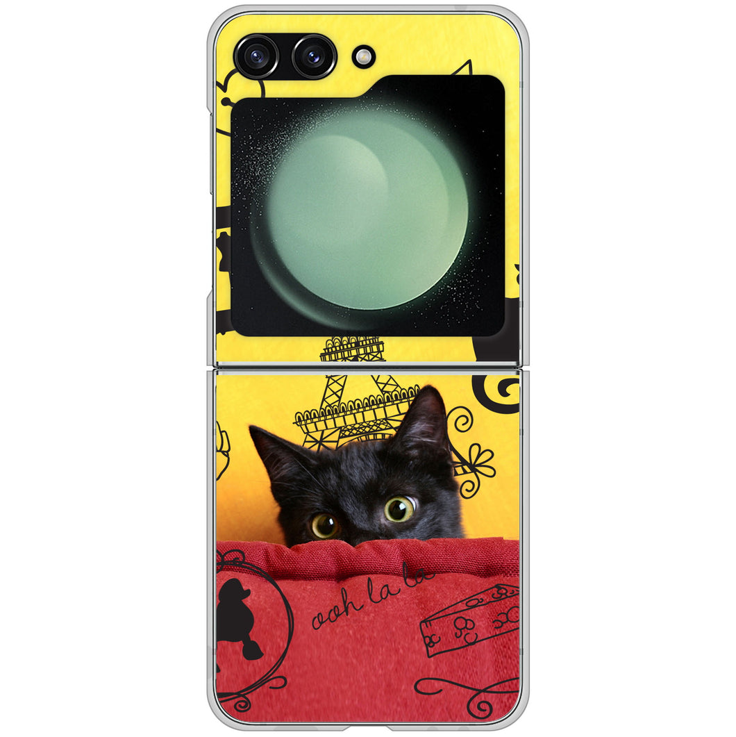 Galaxy Z Flip5 SCG23 au 高画質仕上げ 背面印刷 ハードケースLOVE フランス