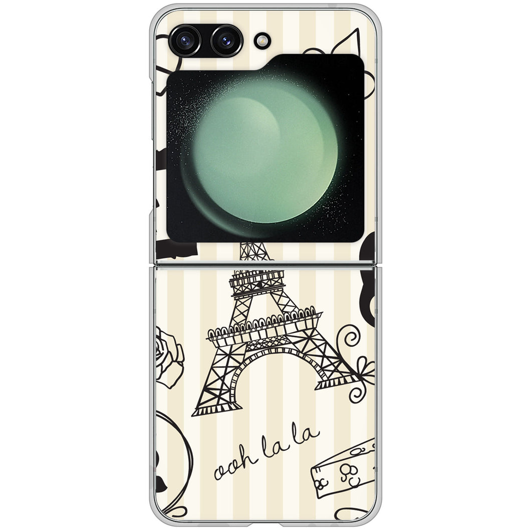 Galaxy Z Flip5 SCG23 au 高画質仕上げ 背面印刷 ハードケースLOVE フランス