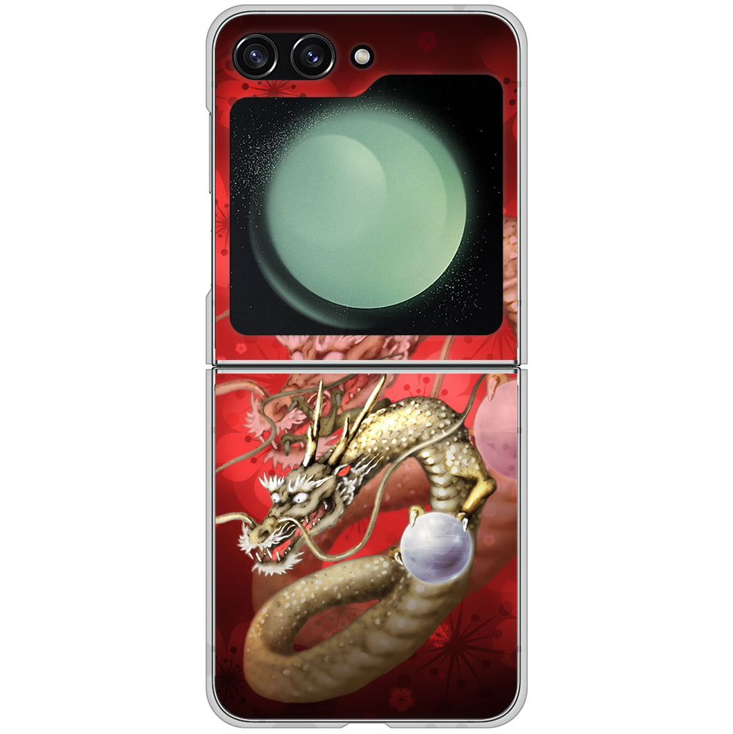 Galaxy Z Flip5 SCG23 au 高画質仕上げ 背面印刷 ハードケース龍