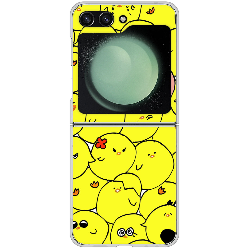 Galaxy Z Flip5 SCG23 au 高画質仕上げ 背面印刷 ハードケース 【1031 ピヨピヨ】