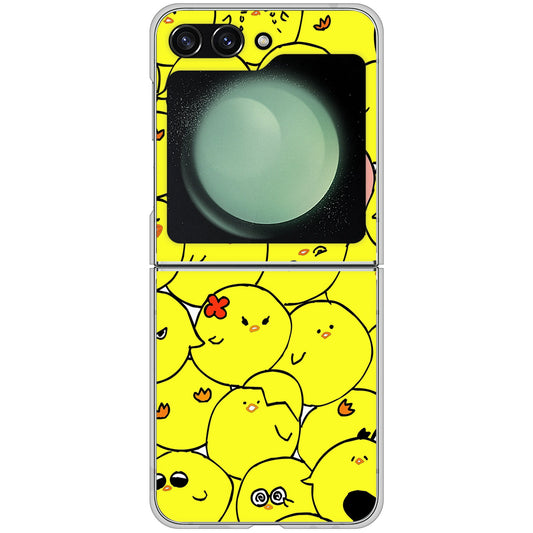 Galaxy Z Flip5 SCG23 au 高画質仕上げ 背面印刷 ハードケース 【1031 ピヨピヨ】