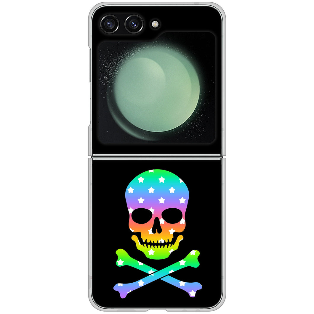 Galaxy Z Flip5 SCG23 au 高画質仕上げ 背面印刷 ハードケースドクロフレーム