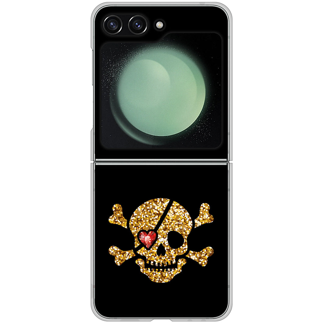 Galaxy Z Flip5 SCG23 au 高画質仕上げ 背面印刷 ハードケース 【1082 海賊ドクロ】