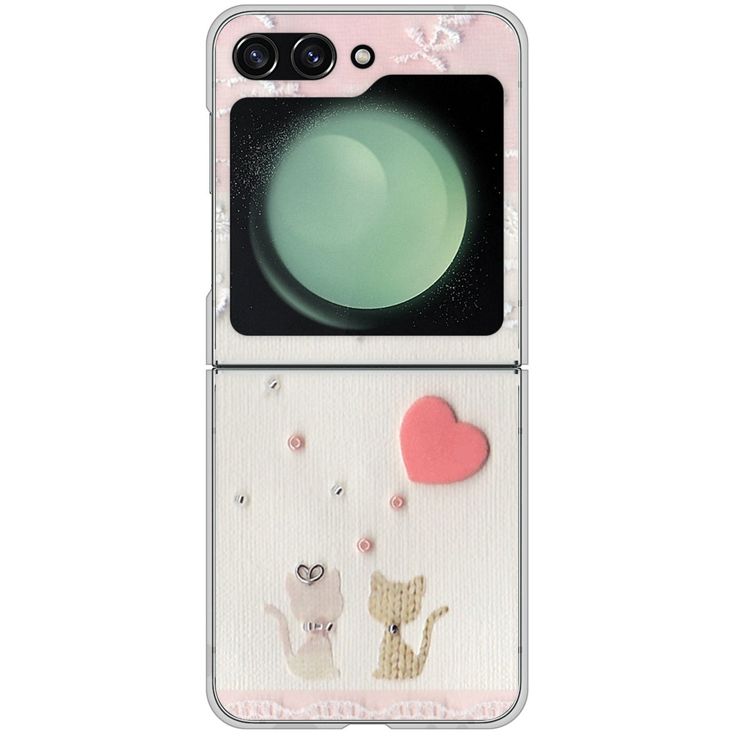Galaxy Z Flip5 SCG23 au 高画質仕上げ 背面印刷 ハードケースクラフト写真ネコ
