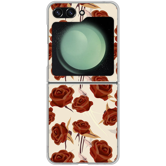 Galaxy Z Flip5 SCG23 au 高画質仕上げ 背面印刷 ハードケース 【1157 クラシックローズ】