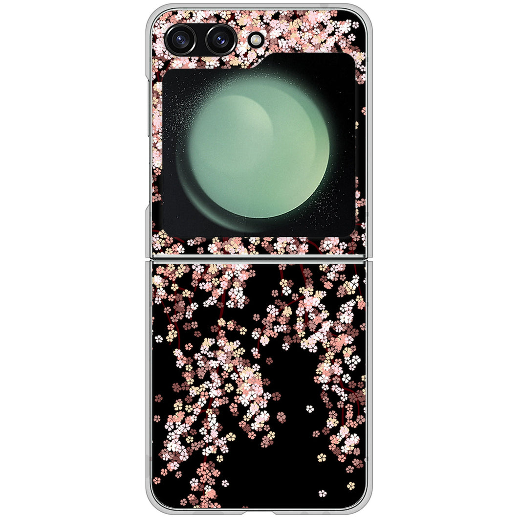 Galaxy Z Flip5 SCG23 au 高画質仕上げ 背面印刷 ハードケース 【1244 しだれ桜】